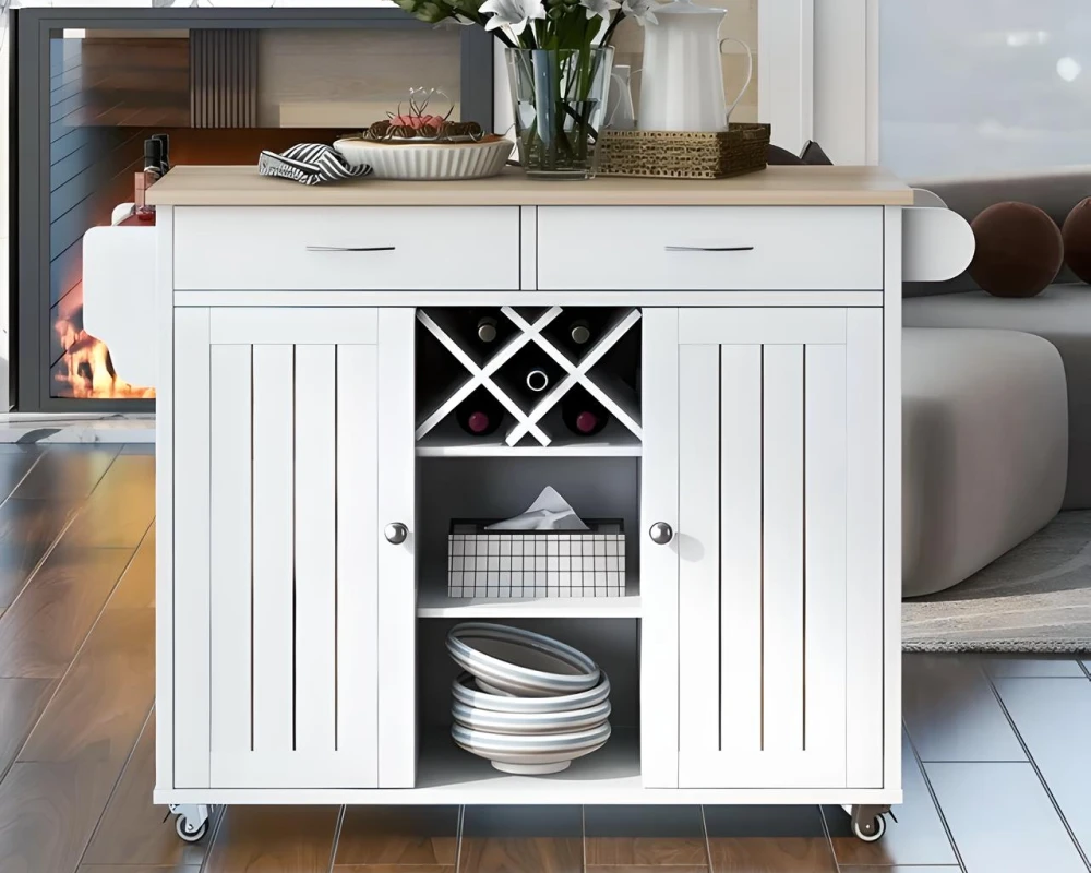 kitchen rolling cart with drawers